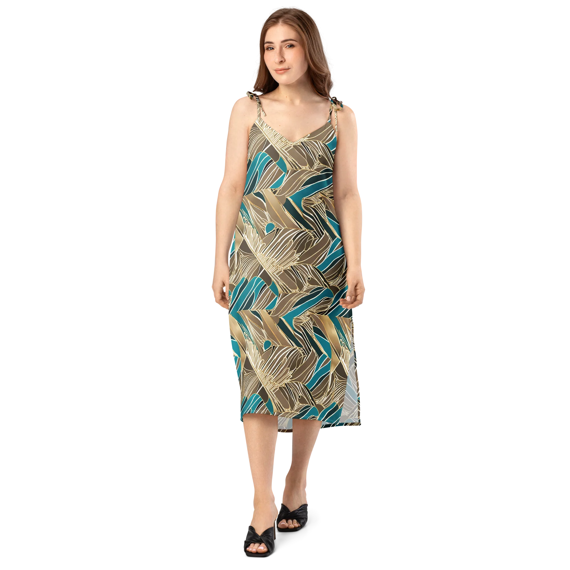 Gilded Frond on Slip Dress — Front