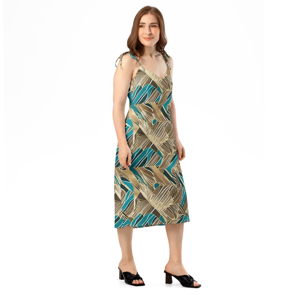 Gilded Frond on Slip Dress — Right Front