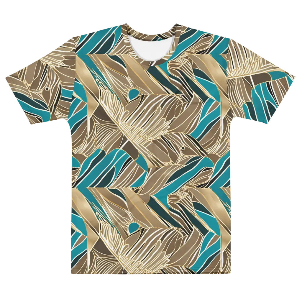 Gilded Frond on Men's Cotton Crew Neck T-Shirt — Front