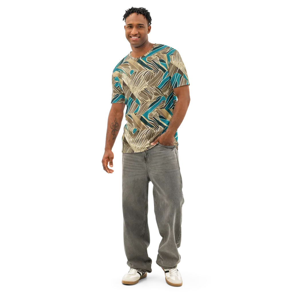 Gilded Frond on Men's Cotton Crew Neck T-Shirt — Front