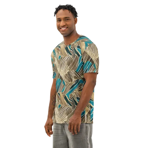 Gilded Frond on a Men's Cotton Crew Neck T-Shirt