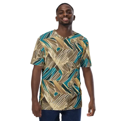Gilded Frond on a Men's Crew Neck T-Shirt