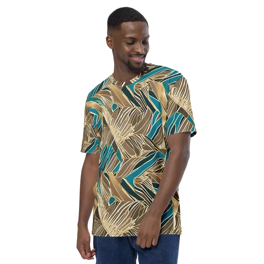 Gilded Frond on Men's Crew Neck T-Shirt — Left