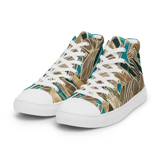 Gilded Frond on a Women's High Top Canvas Shoes