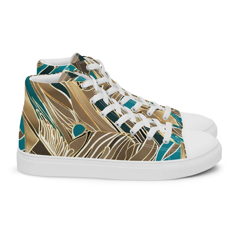 Gilded Frond on Women's High Top Canvas Shoes — Right