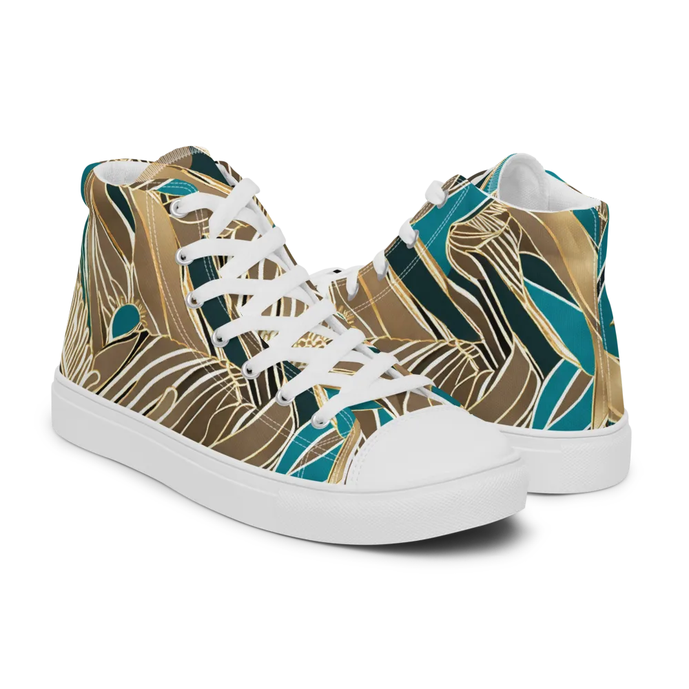 Gilded Frond on Women's High Top Canvas Shoes — Right