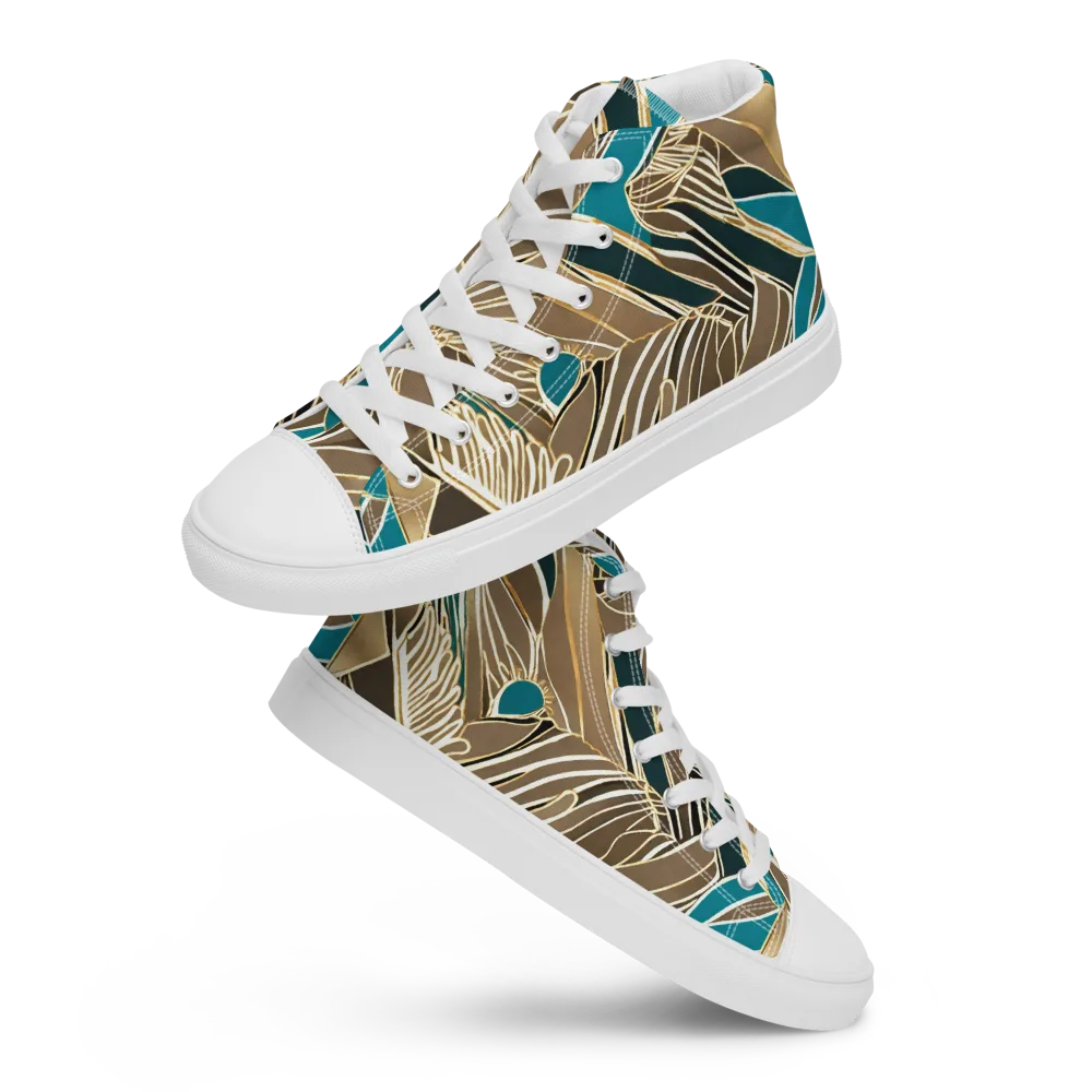 Gilded Frond on Women's High Top Canvas Shoes — Front