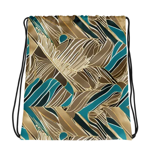 Gilded Frond on a Drawstring Bag