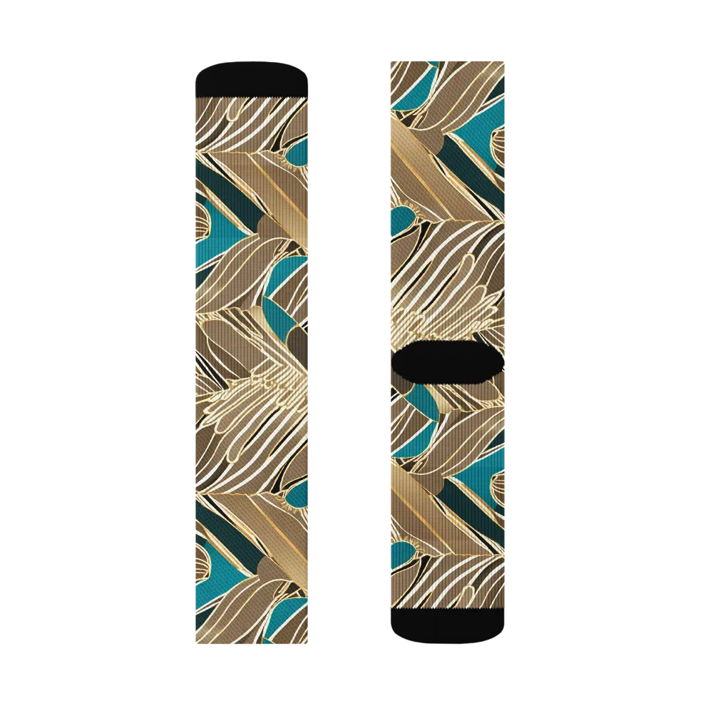 Gilded Frond on Socks — Right Sock