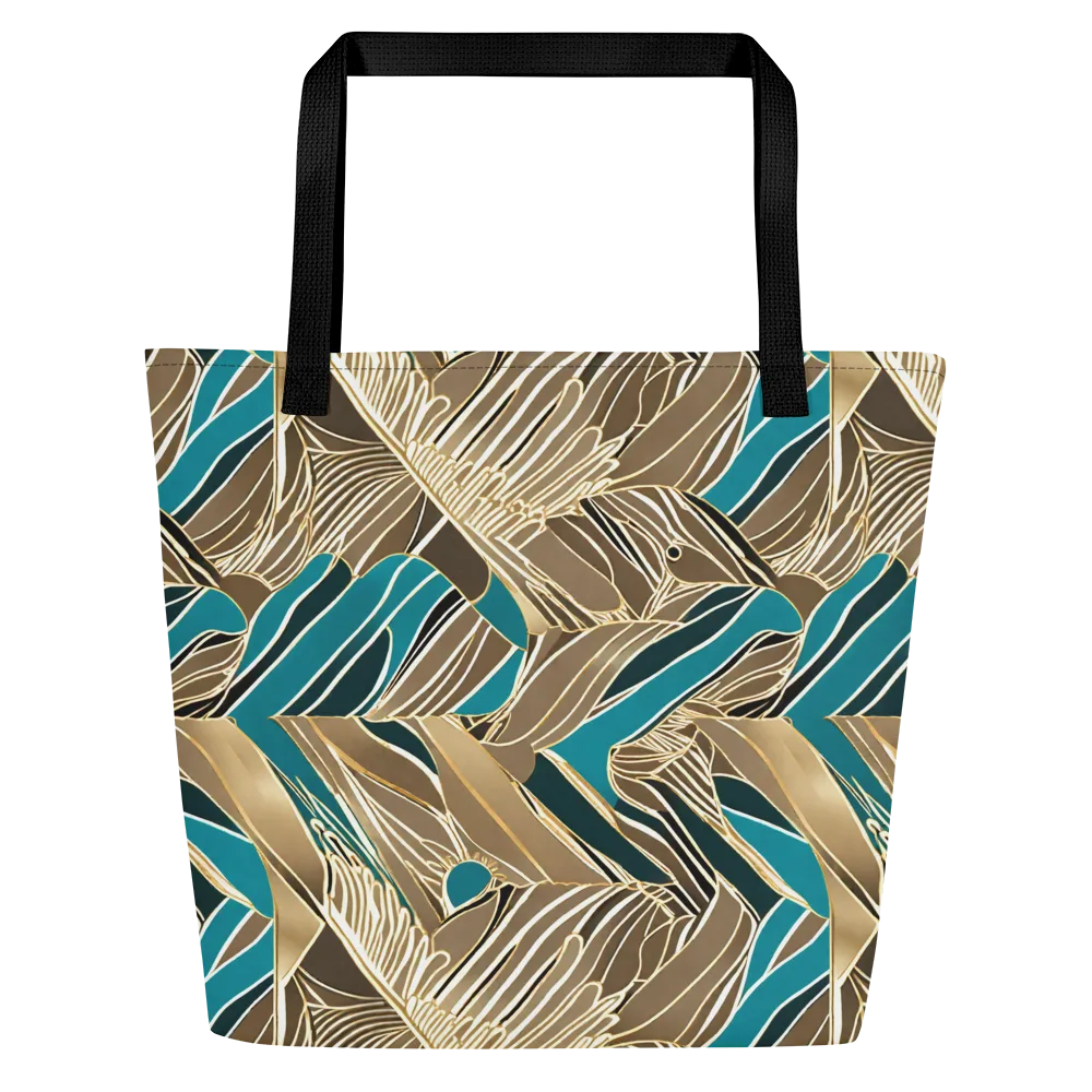 Gilded Frond on Large Tote Bag W/ Pocket — Front