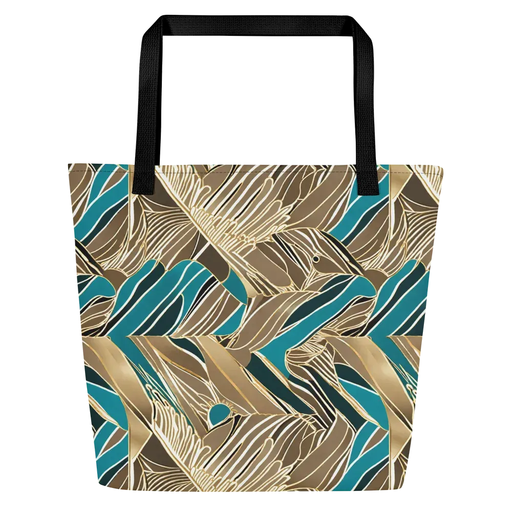 Gilded Frond on Large Tote Bag W/ Pocket — Front