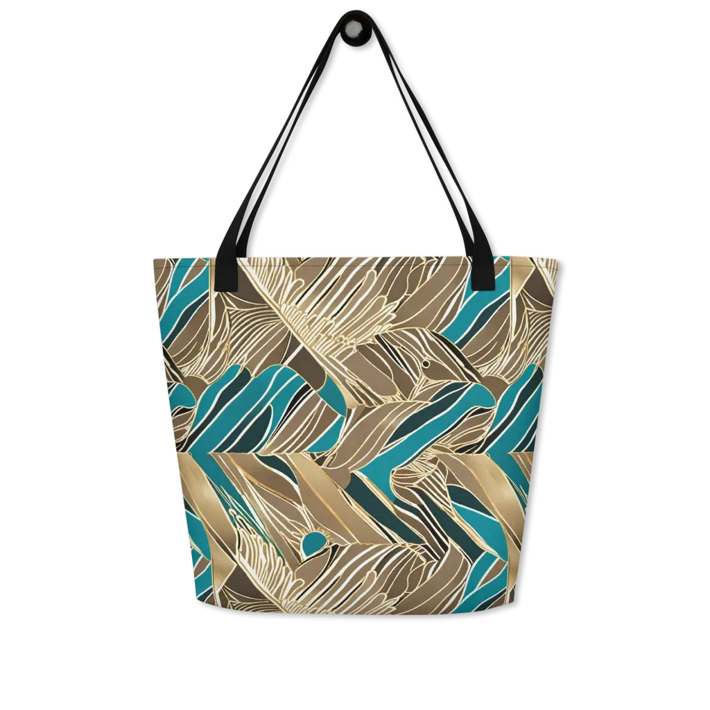 Gilded Frond on Large Tote Bag W/ Pocket — Front