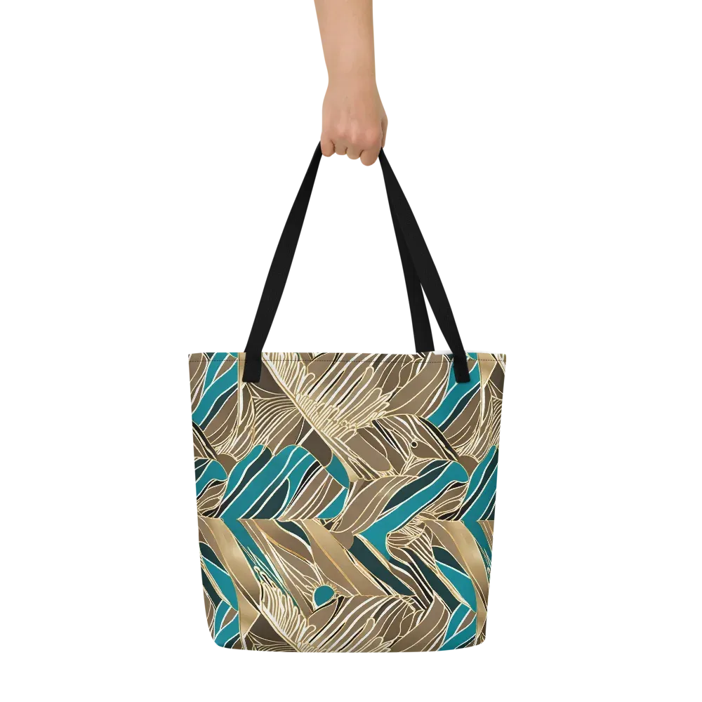 Gilded Frond on Large Tote Bag W/ Pocket — Front