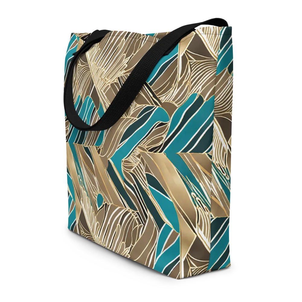 Gilded Frond on Large Tote Bag W/ Pocket — Front