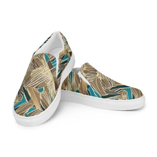 Gilded Frond on a Women's Slip-On Canvas Shoes