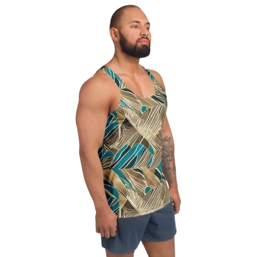 Gilded Frond on a Men's Tank Top