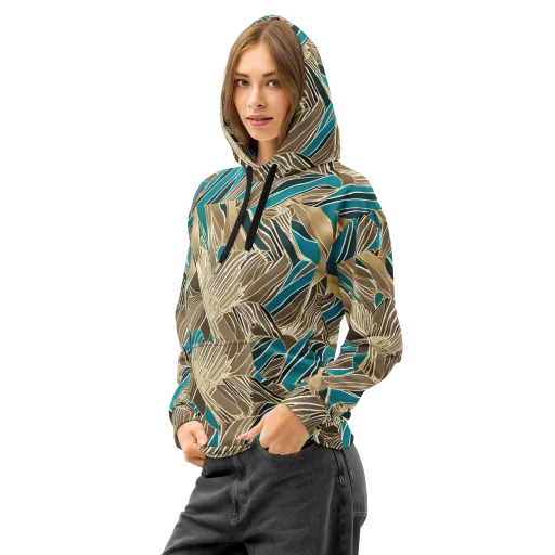 Gilded Frond on a Cotton Hoodie