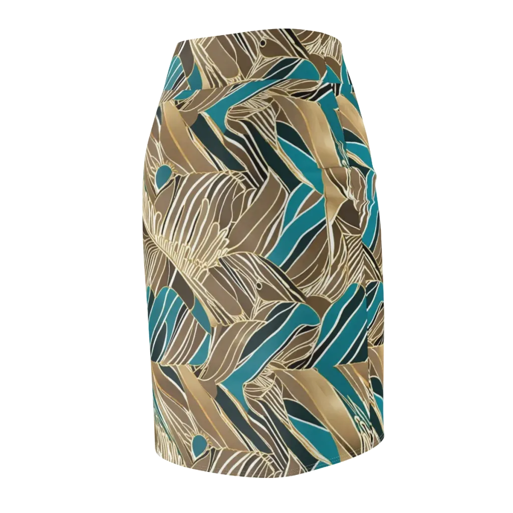 Gilded Frond on Pencil Skirt — Back Side