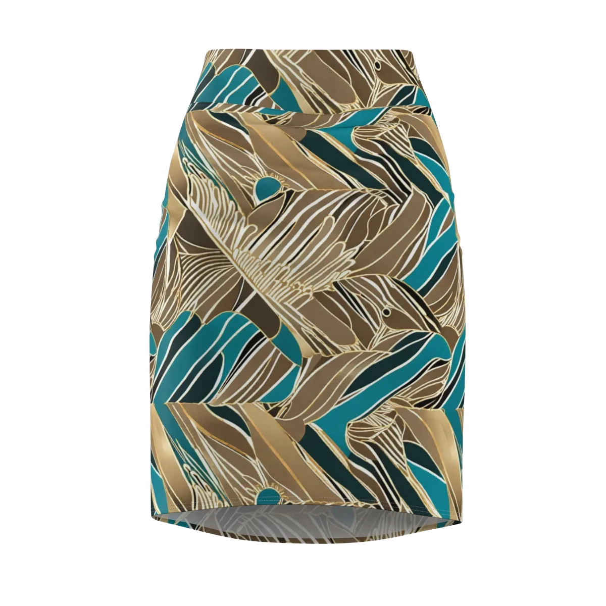 Gilded Frond on Pencil Skirt — Front