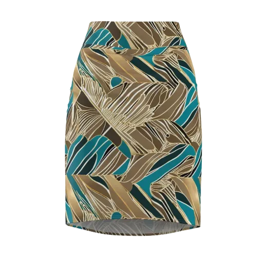 Gilded Frond on a Pencil Skirt