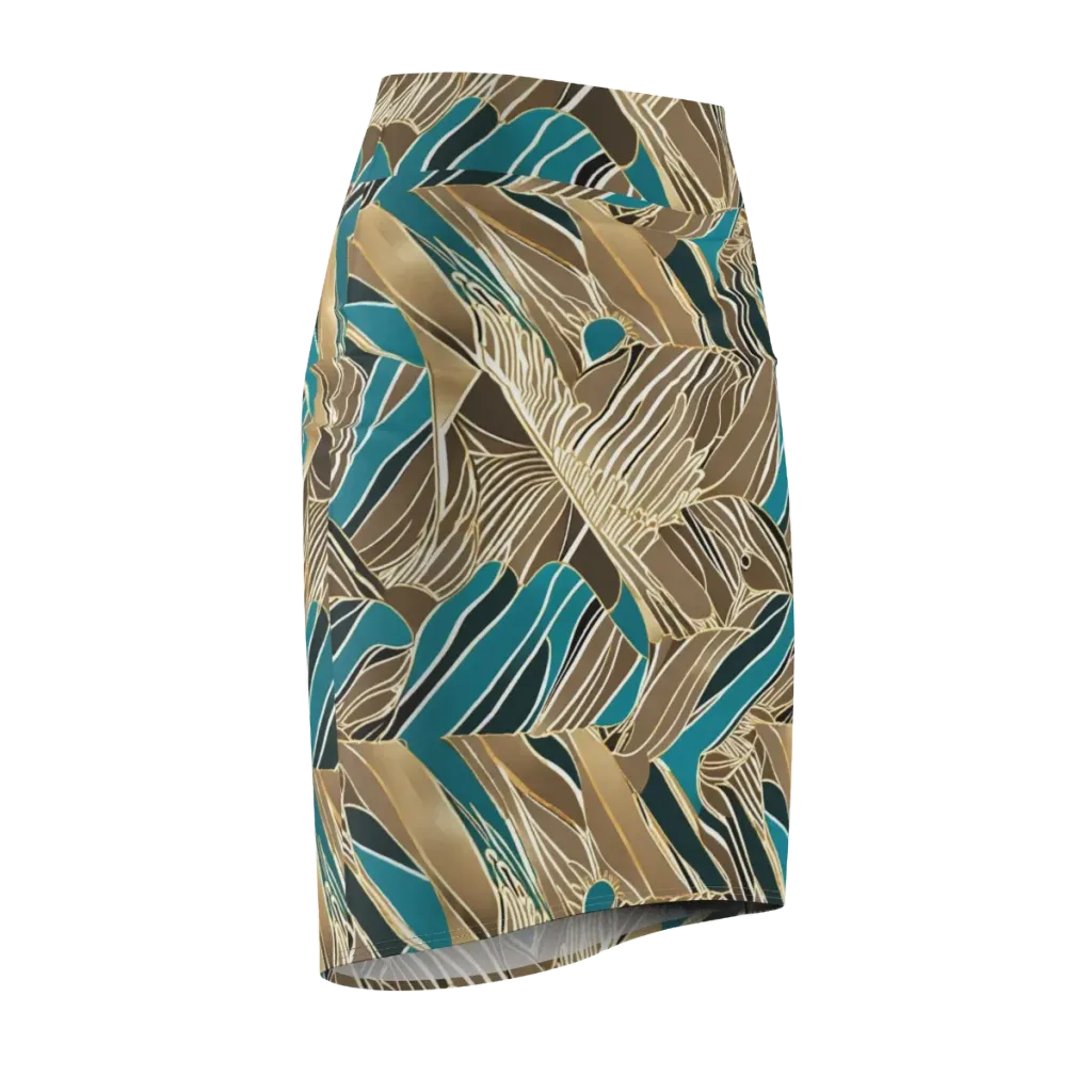 Gilded Frond on Pencil Skirt — Front Side