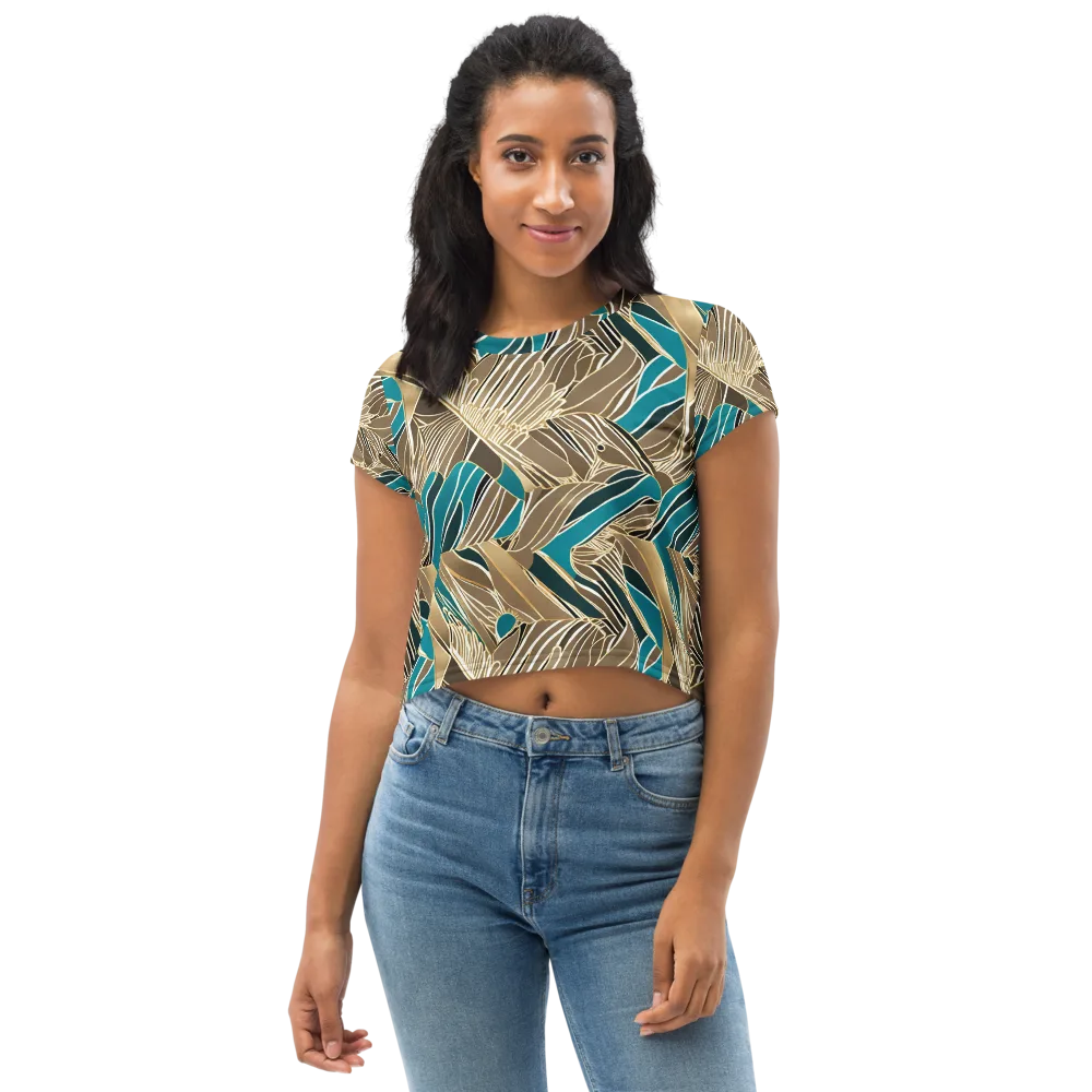 Gilded Frond on Crop Tee — Front