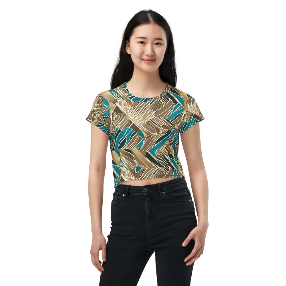 Gilded Frond on Crop Tee — Front