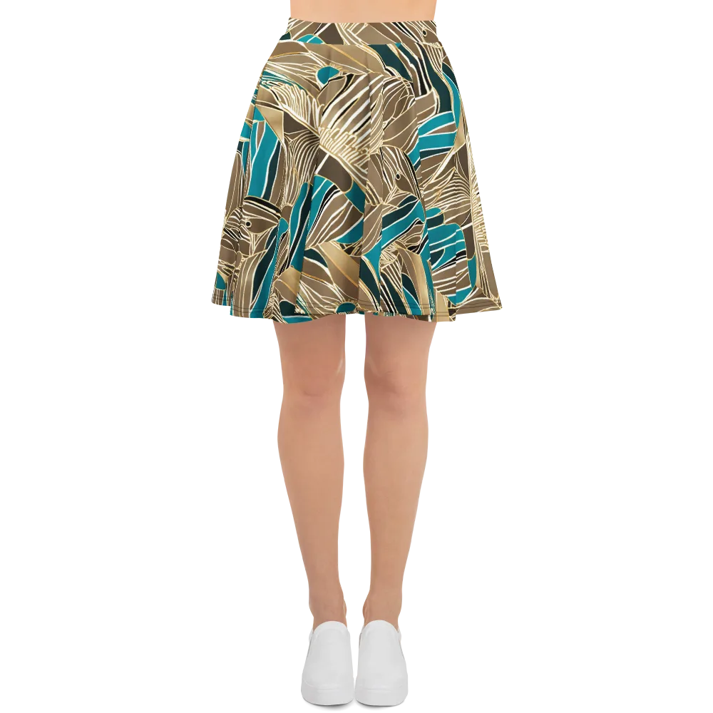 Gilded Frond on Skater Skirt — Front