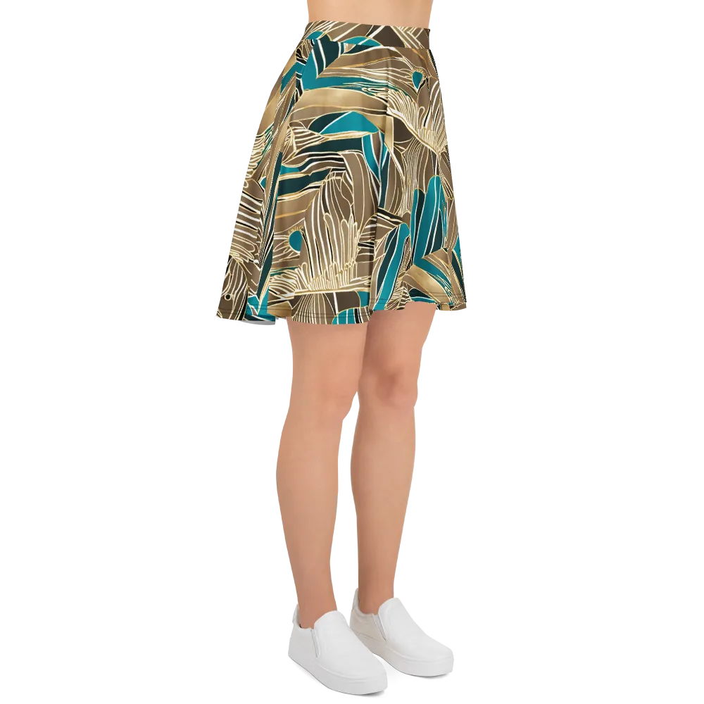 Gilded Frond on Skater Skirt — Right