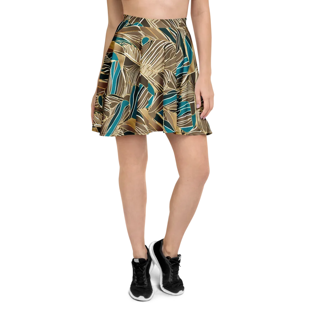 Gilded Frond on Skater Skirt — Front