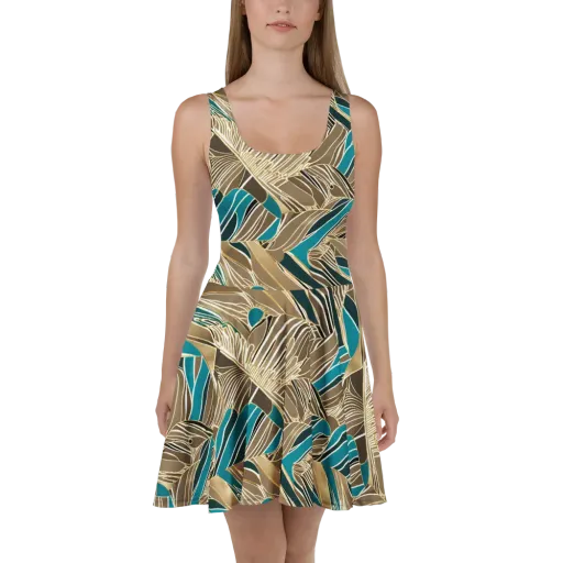 Gilded Frond on a Skater Dress