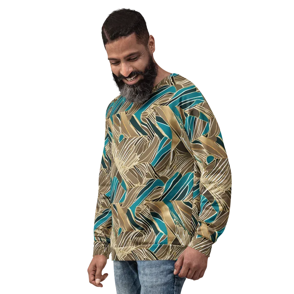 Gilded Frond on Sweatshirt — Left Front