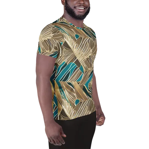 Gilded Frond on a Men's Athletic T-Shirt