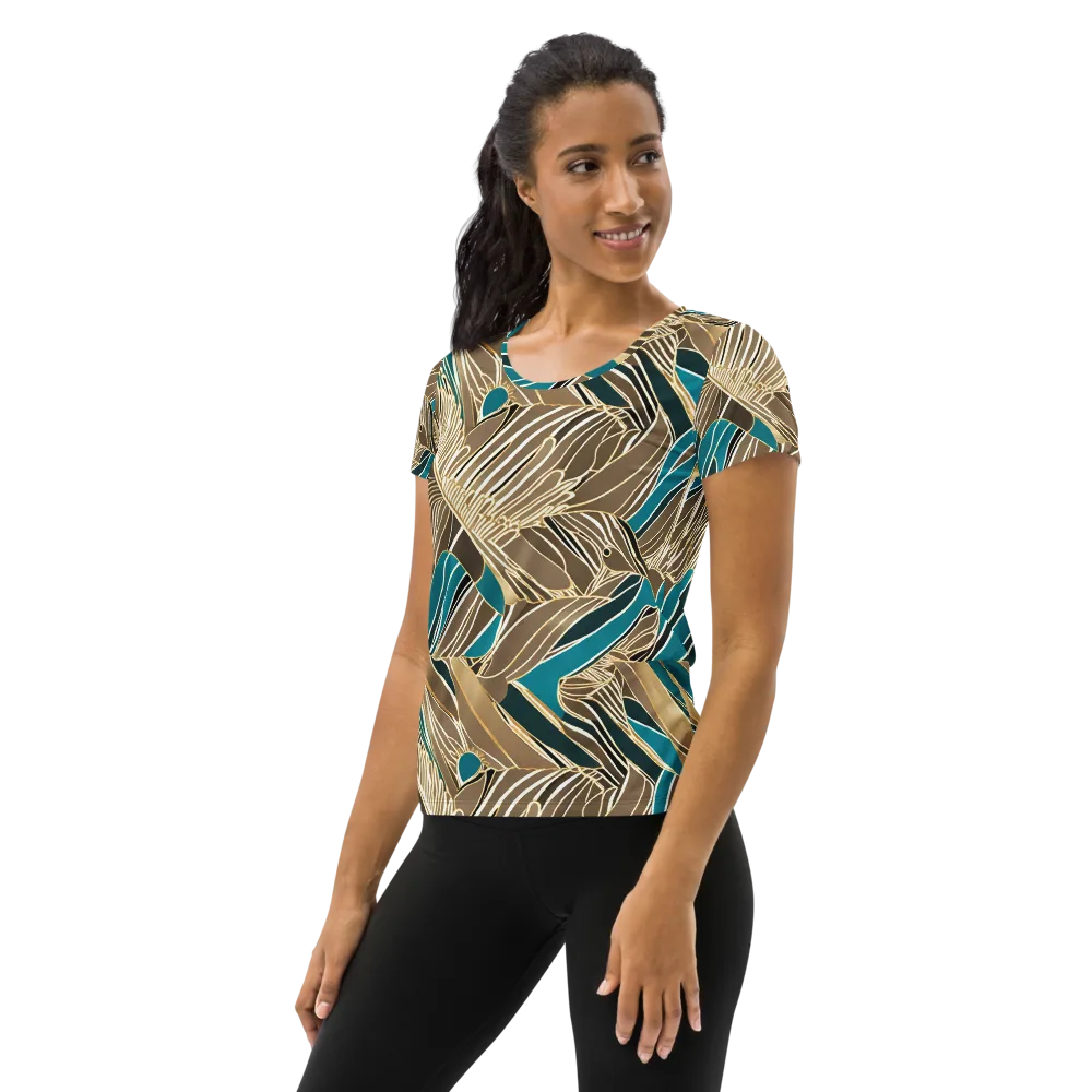 Gilded Frond on Women's Athletic T-Shirt — Left