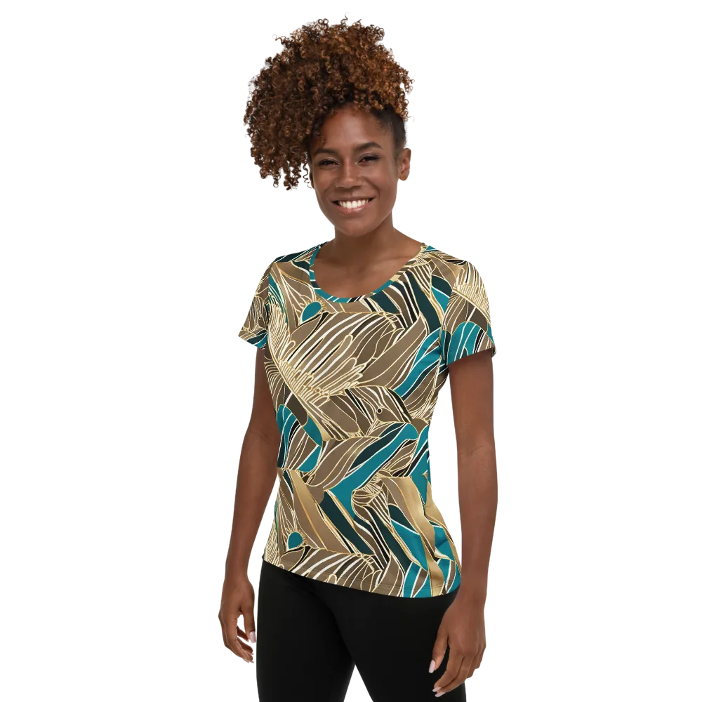 Gilded Frond on Women's Athletic T-Shirt — Left