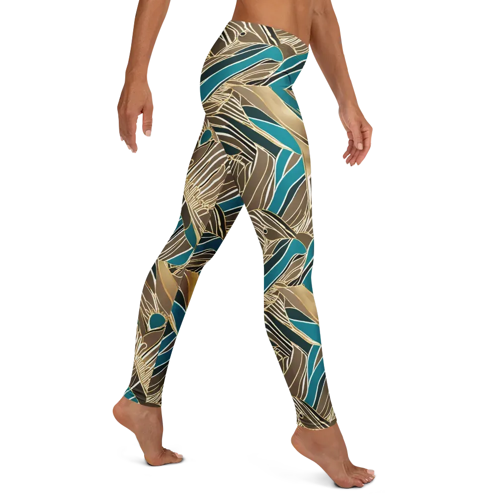 Gilded Frond on Leggings — Right