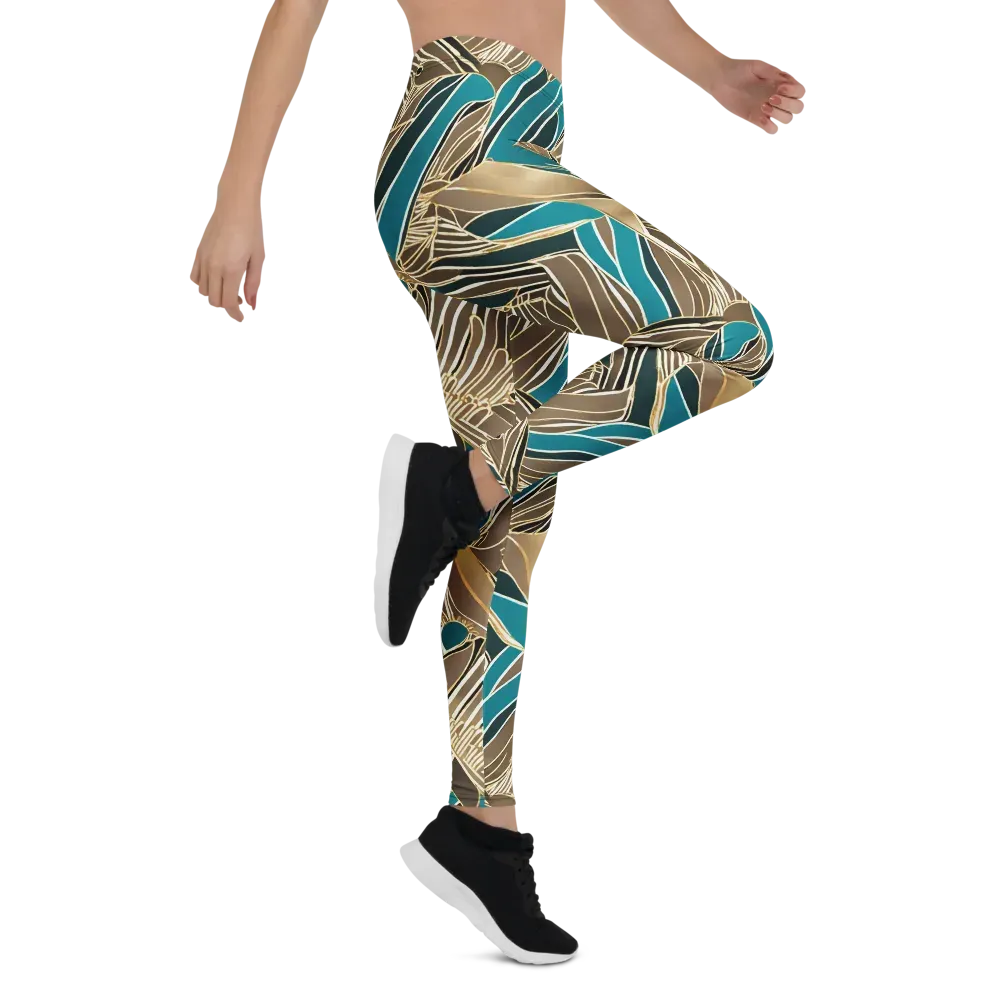 Gilded Frond on Leggings — Right