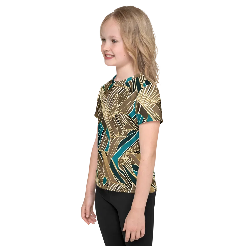 Gilded Frond on Kids Crew Neck T-Shirt — Left