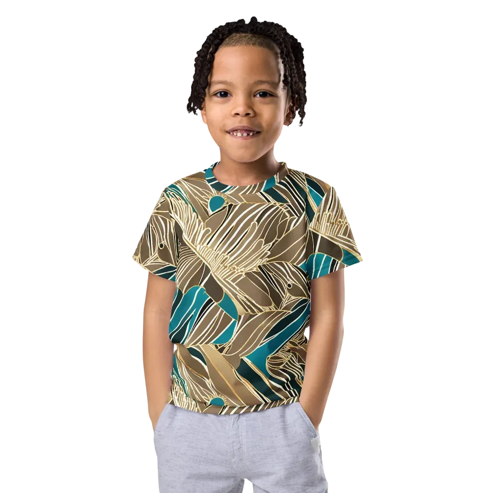 Gilded Frond on Kids Crew Neck T-Shirt — Front