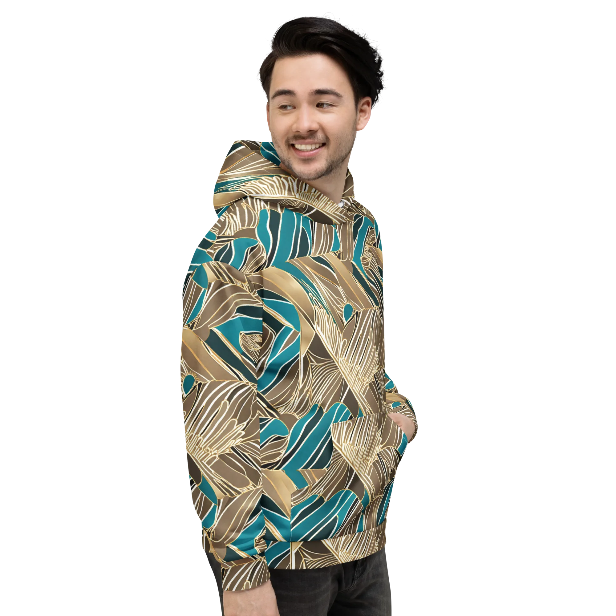 Gilded Frond on Hoodie — Right
