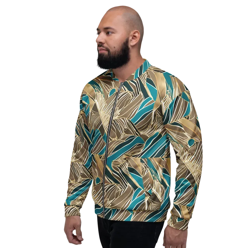 Gilded Frond on Bomber Jacket — Left