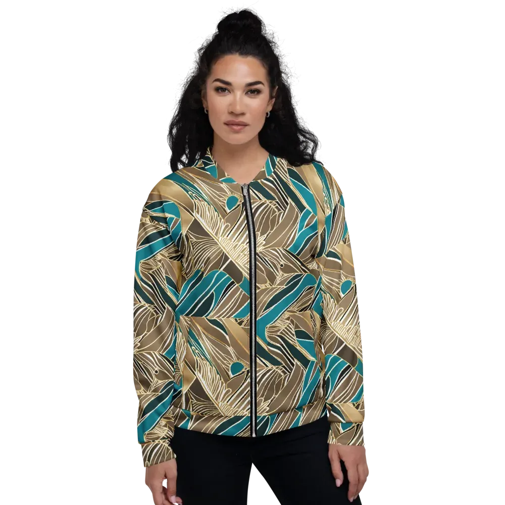 Gilded Frond on Bomber Jacket — Front