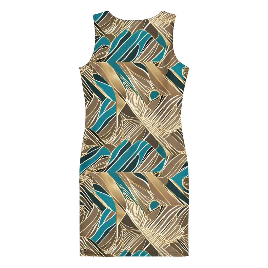 Gilded Frond on Bodycon Dress — Back