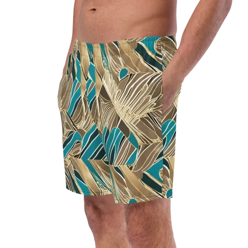 Gilded Frond on a Swim Trunks
