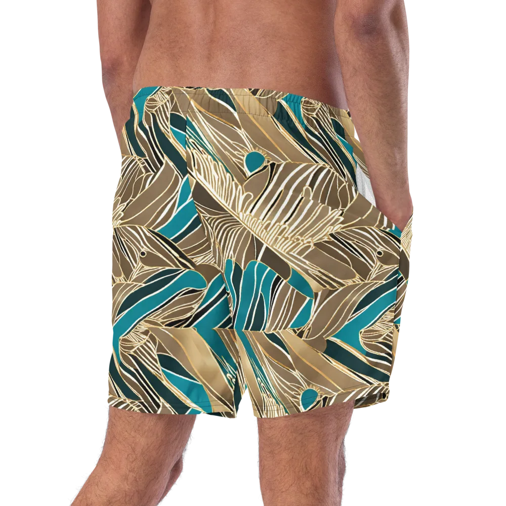 Gilded Frond on Swim Trunks — Right Back