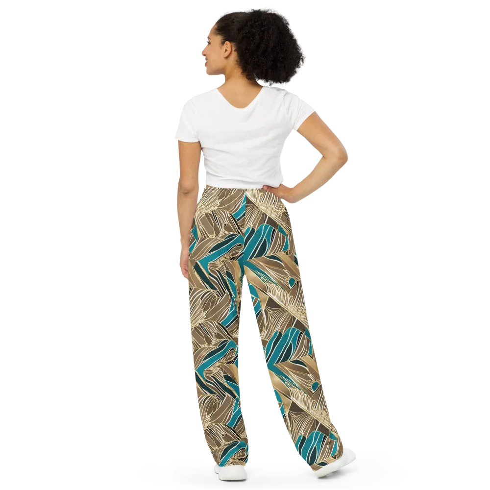 Gilded Frond on Wide-Leg Pants — Back