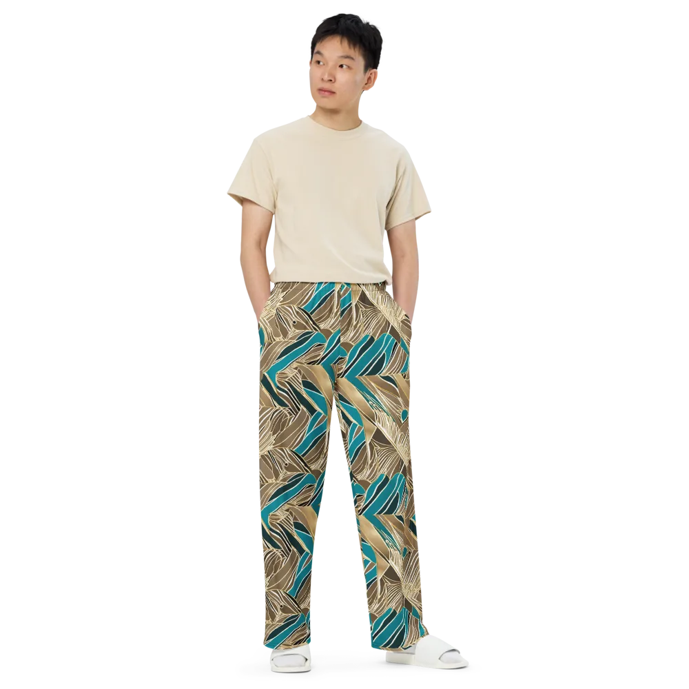 Gilded Frond on Wide-Leg Pants — Front