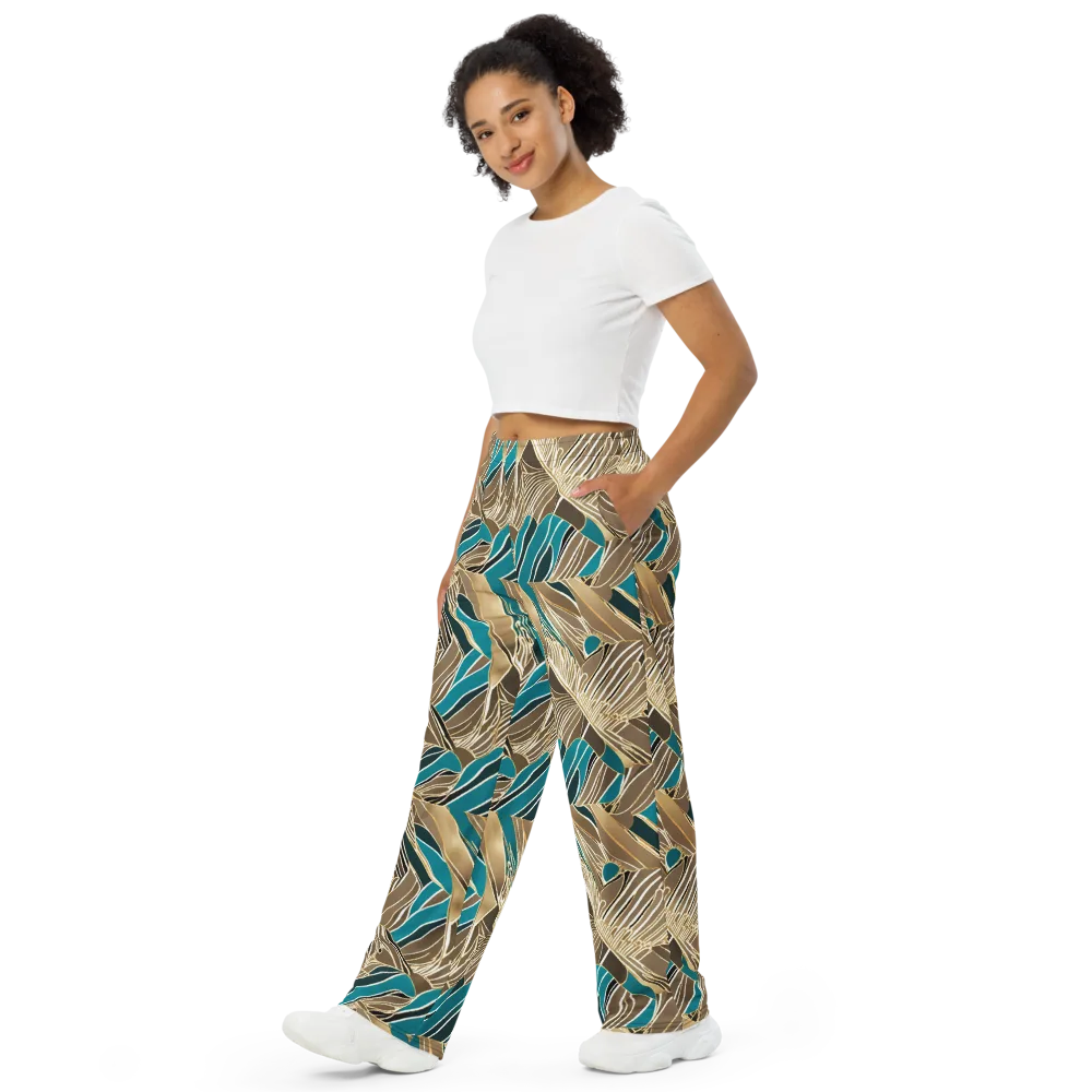 Gilded Frond on Wide-Leg Pants — Left Front