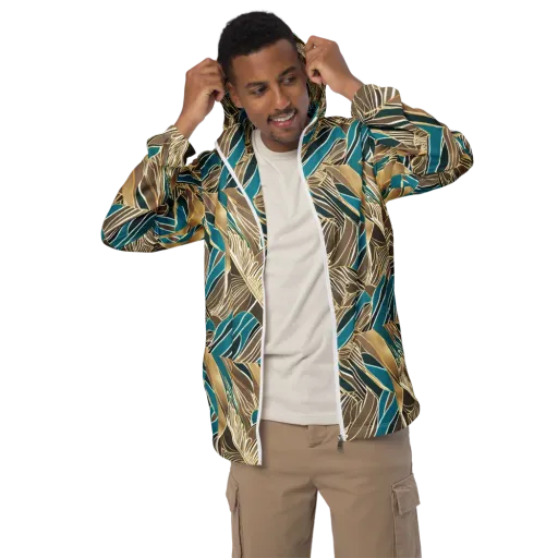 Gilded Frond on a Men's Windbreaker