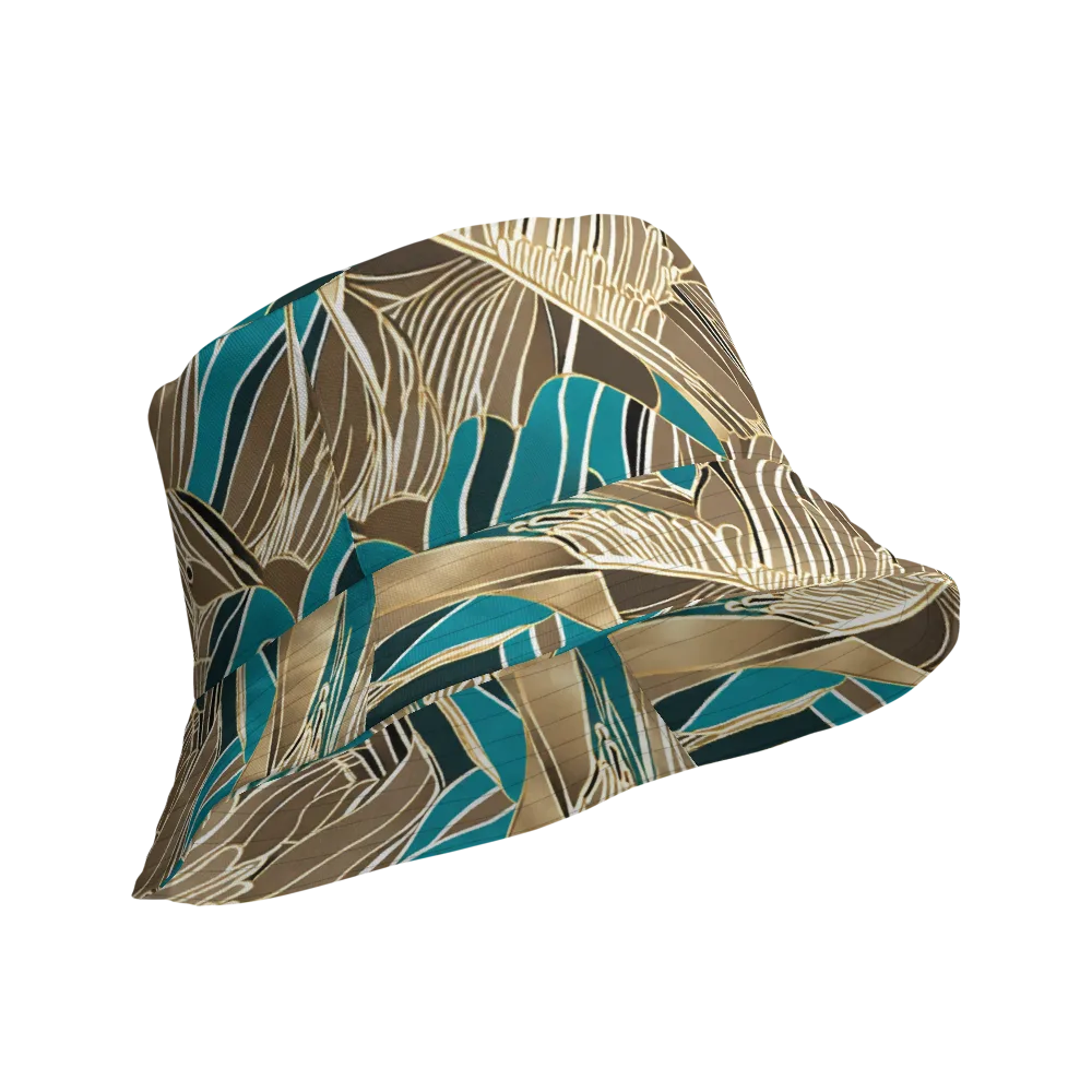 Gilded Frond on Reversible Bucket Hat — Product details Outside
